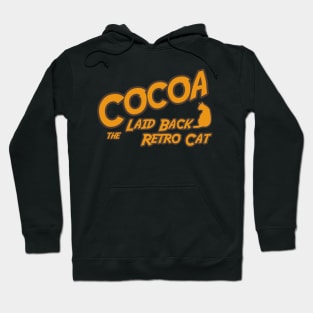 Cocoa the Laid Back Retro Cat - Text Design Hoodie